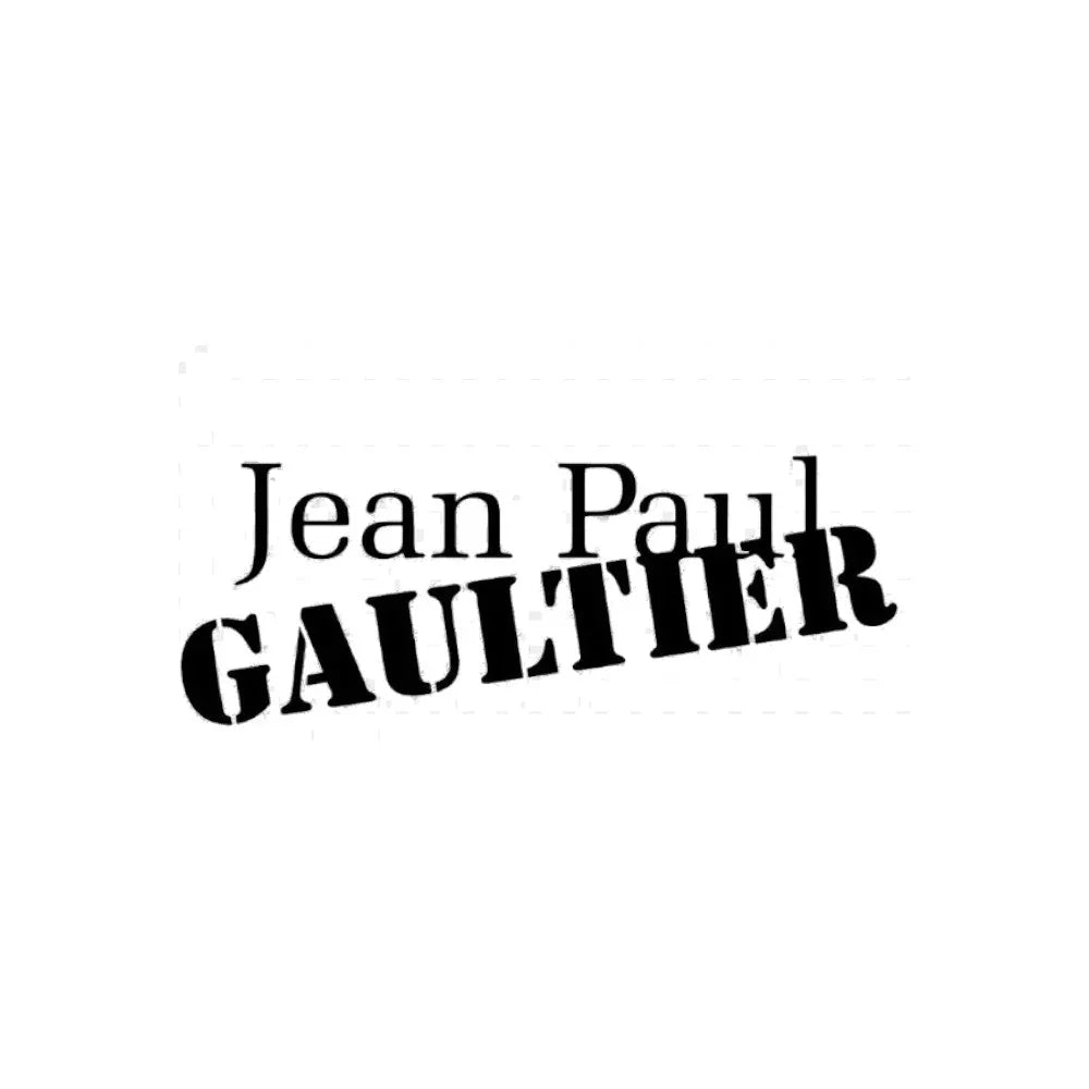 Jean Paul Gaultier Logo in schwarzer Schrift auf weißem Hintergrund, Parfüm-Design