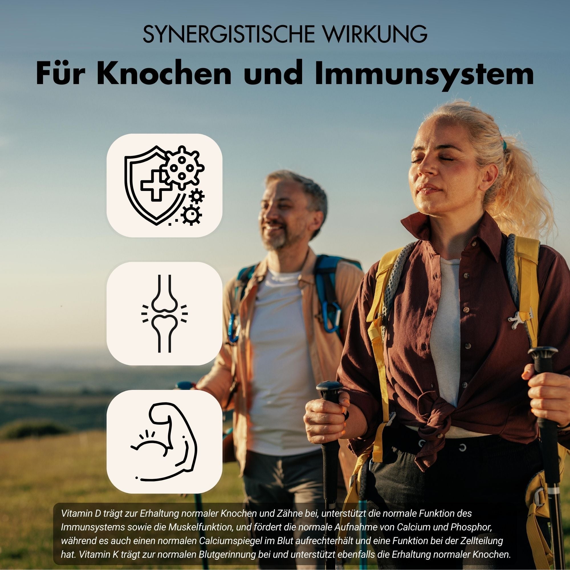Vitamin D3 + K2 Tabletten - 20.000 I.E. + 200mcg - 100% rein & hochdosiert