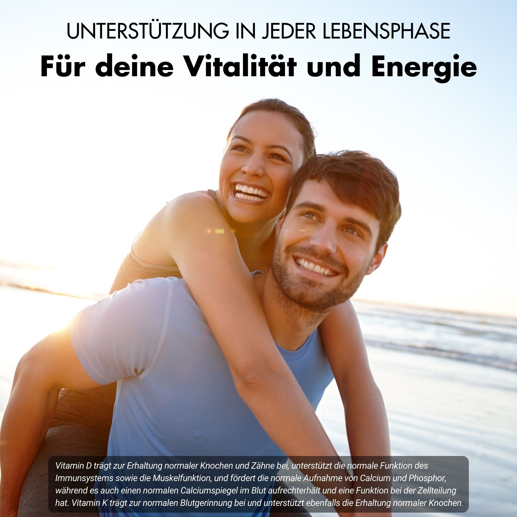 Vitamin D3 + K2 Tabletten - 20.000 I.E. + 200mcg - 100% rein & hochdosiert