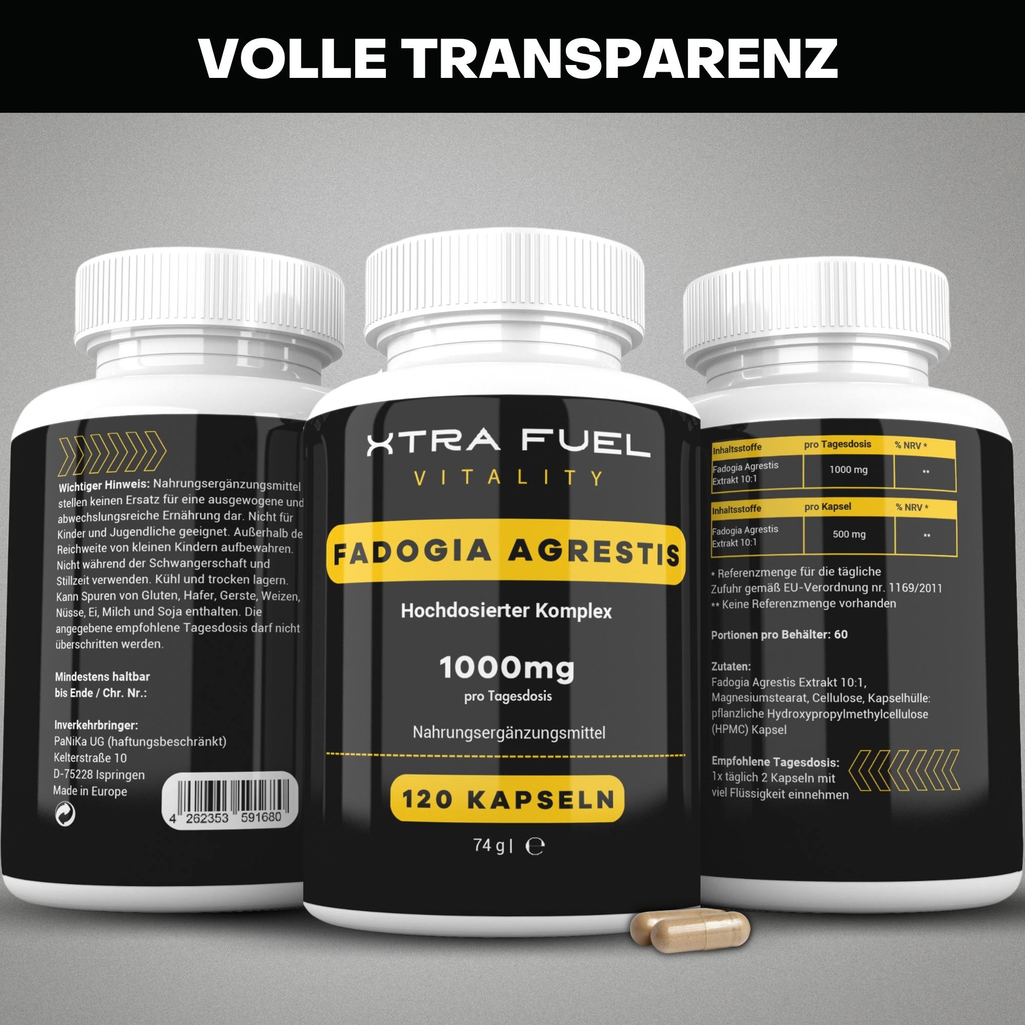 Fadogia Agrestis Kapseln - 1000mg Fadogia Extrakt - 100% natürlich & zertifiziert
