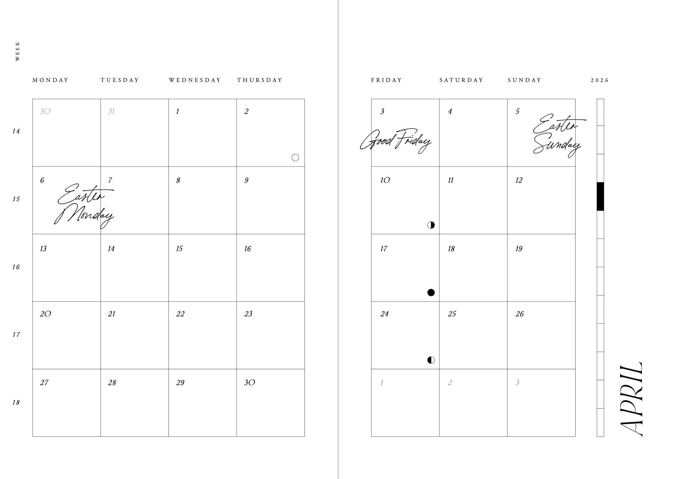 Cozy Publishing - Gemütlicher Planer 2026 | Nachthimmel – „Ziele nach dem Mond, Liebling“ | Kalender