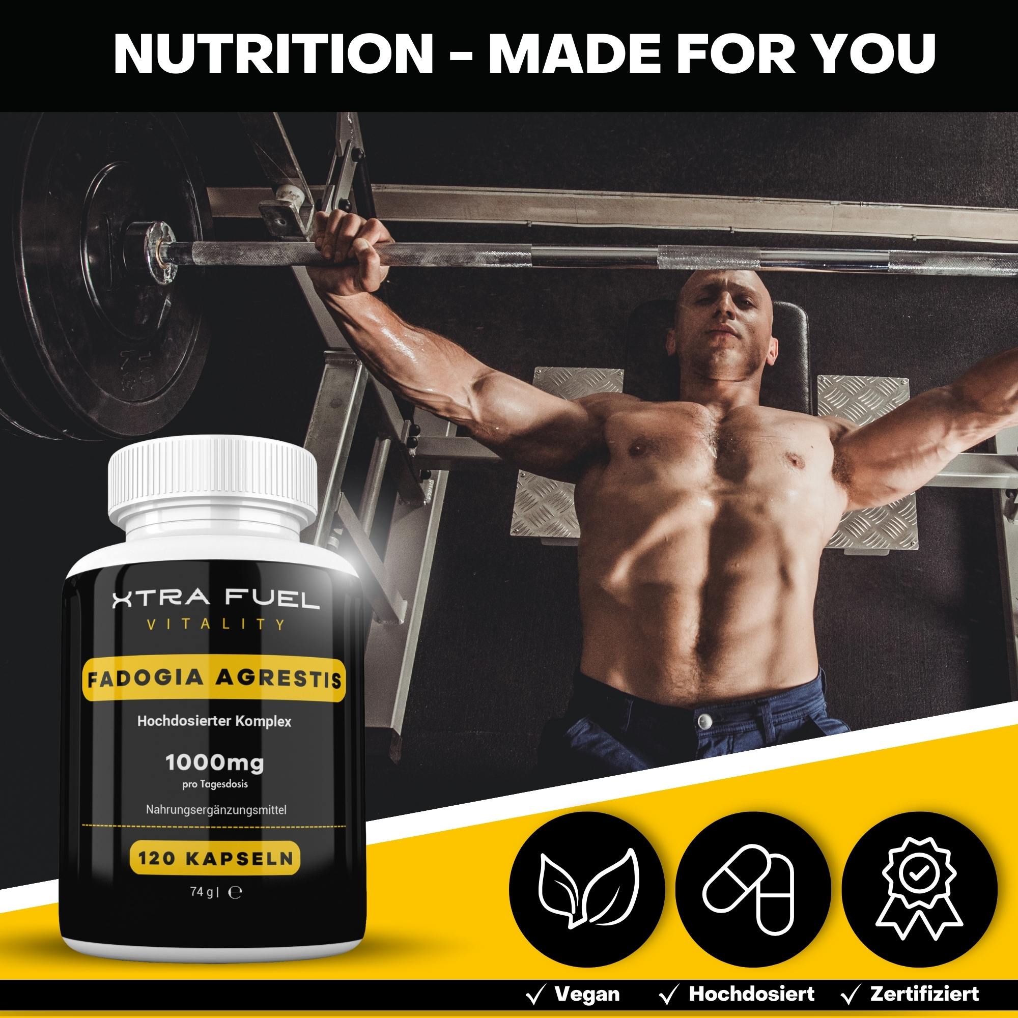 Fadogia Agrestis Kapseln - 1000mg Fadogia Extrakt - 100% natürlich & zertifiziert