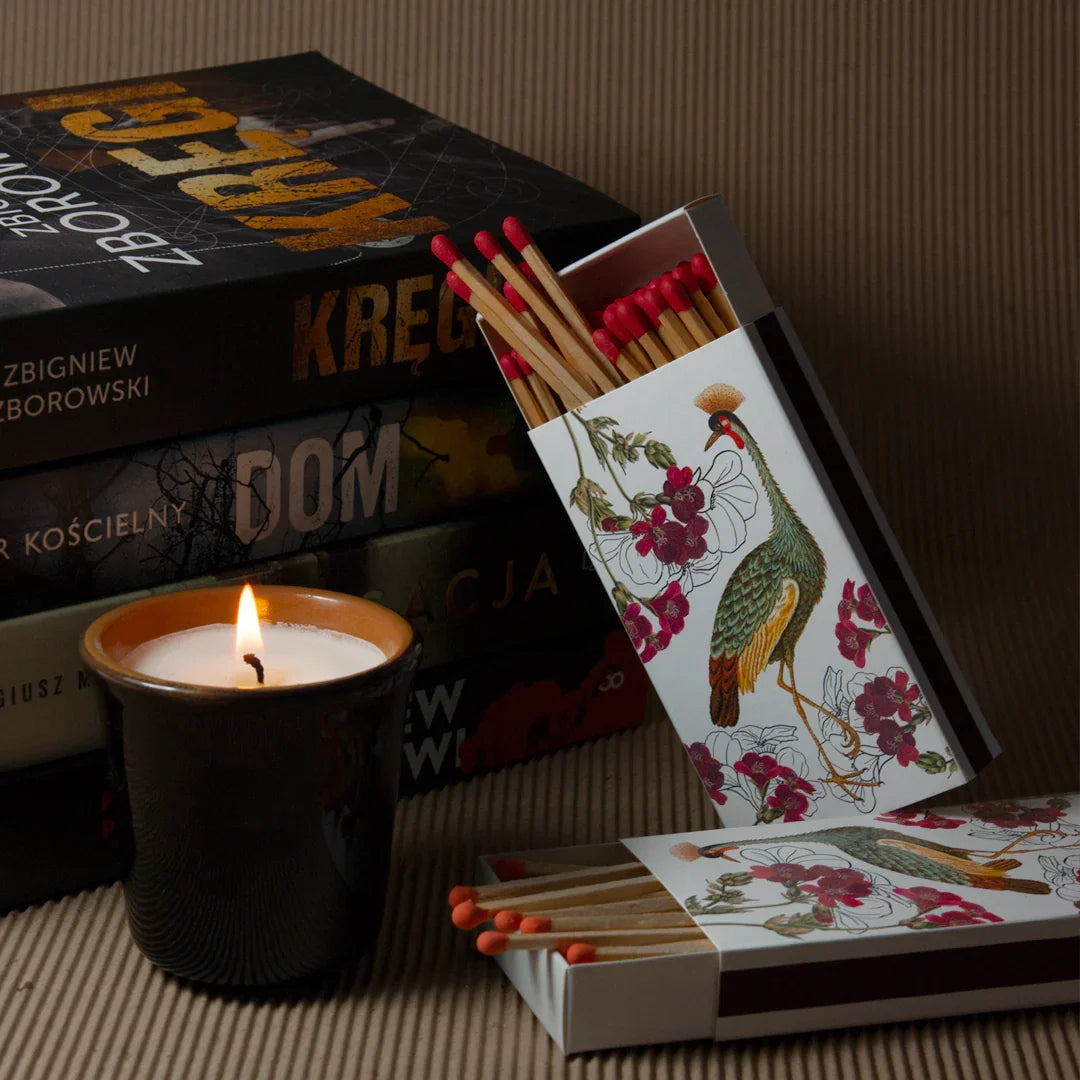 Vintage Streichhölzer – Lange Streichhölzer mit künstlerischem Motiv „Heron“