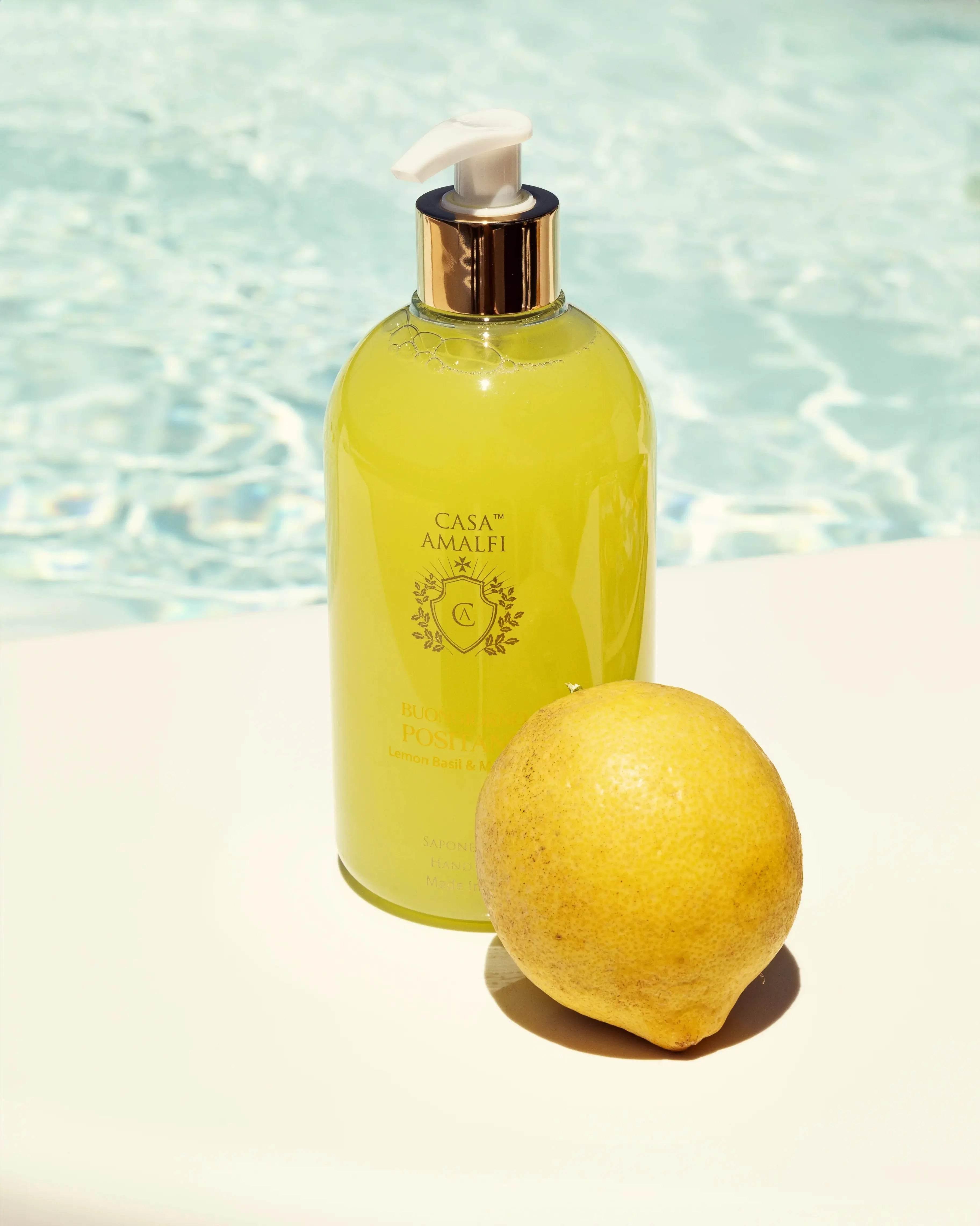 CASA AMALFI BUONGIORNO POSITANO HAND WASH - Lemon Basil & Mandarin - BLACK ELIXIR - Maison de Parfum