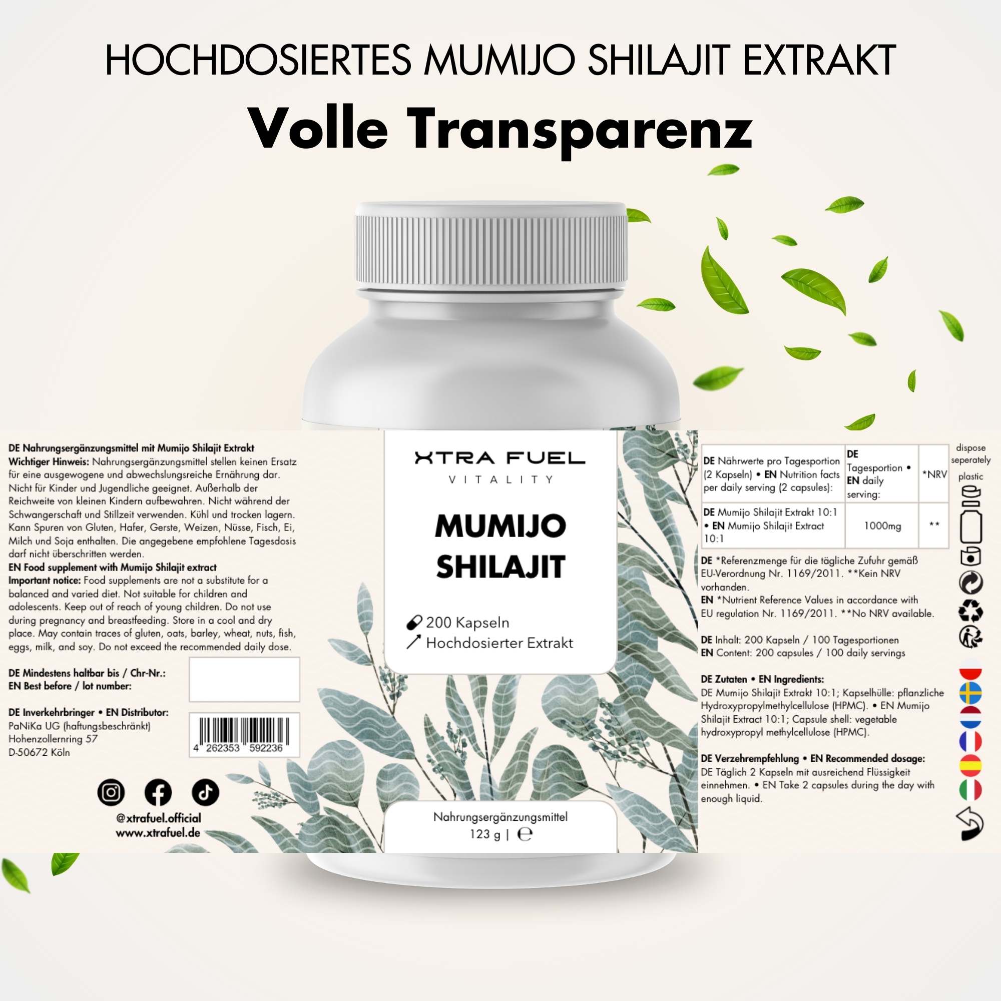 Shilajit Kapseln - 200x Mumijo Kapseln - Mit >80% Fulvinsäure