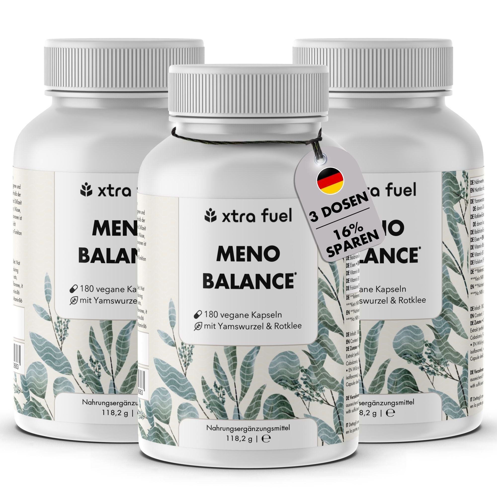 Wechseljahre Kapseln - Meno Balance - Natürliche Formel mit Yams, Rotklee, Baldrian & Eisen