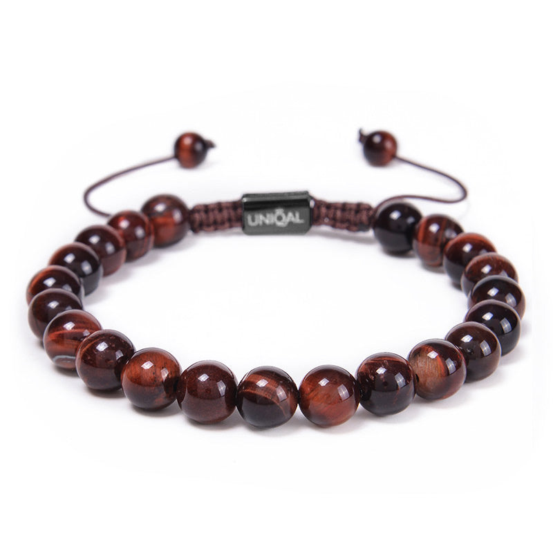 ARMBAND ROTES TIGERAUGE PERLEN 8MM