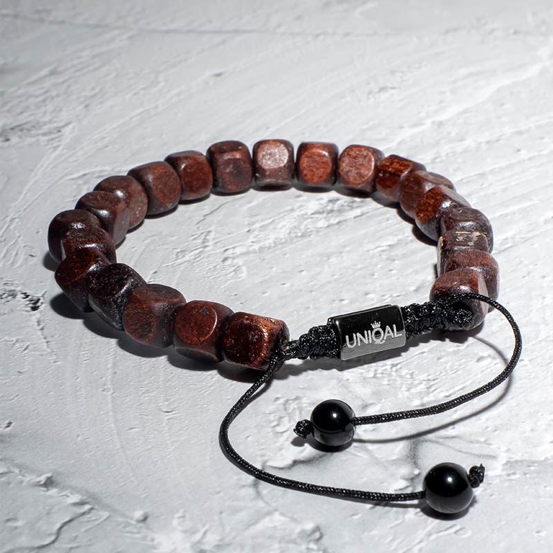 ARMBAND HOLZPERLEN BRAUN 10mm