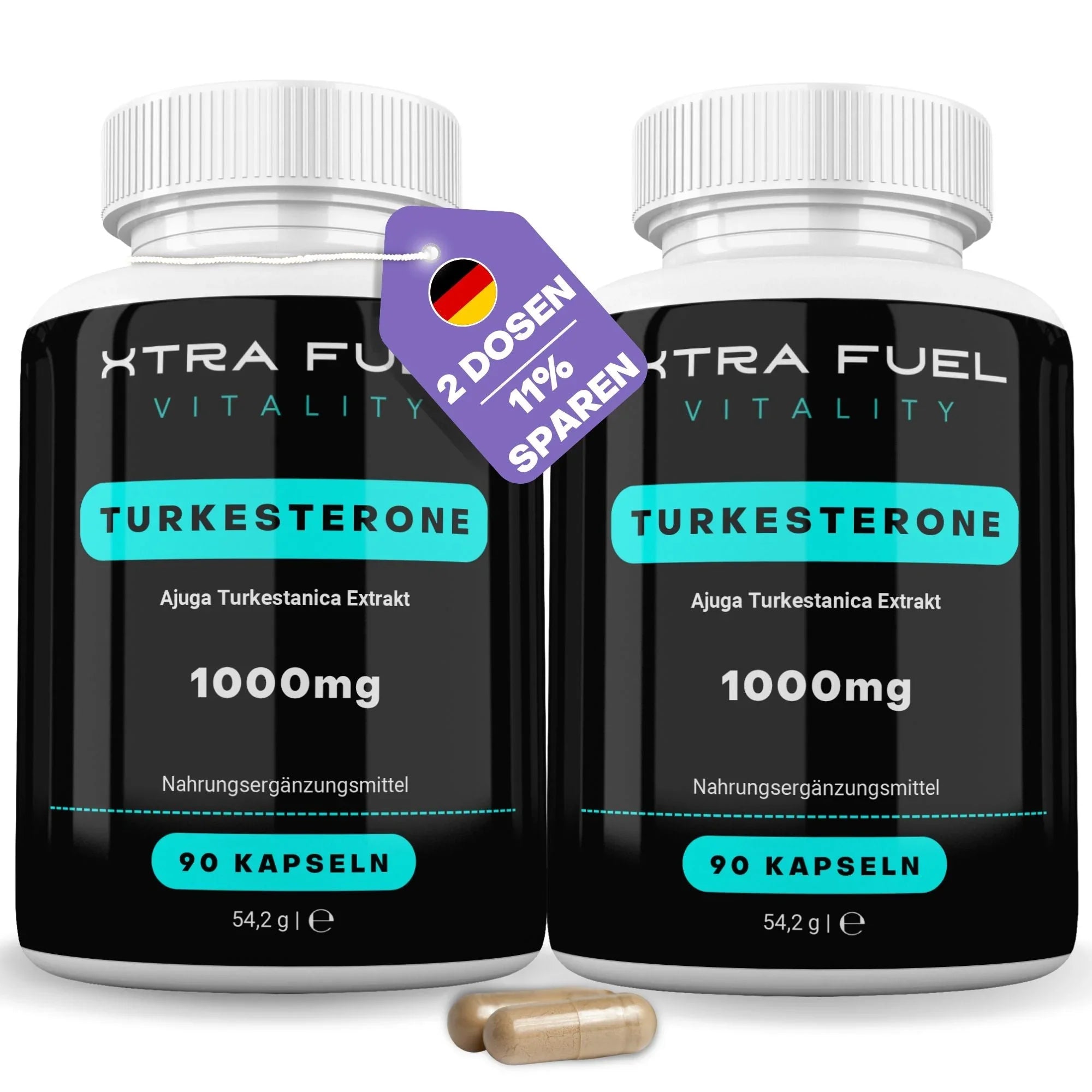 Turkesterone Kapseln - 1000mg Ajuga Turkestanica - Beliebt im Bodybuilding - BLACK ELIXIR - Maison de Parfum