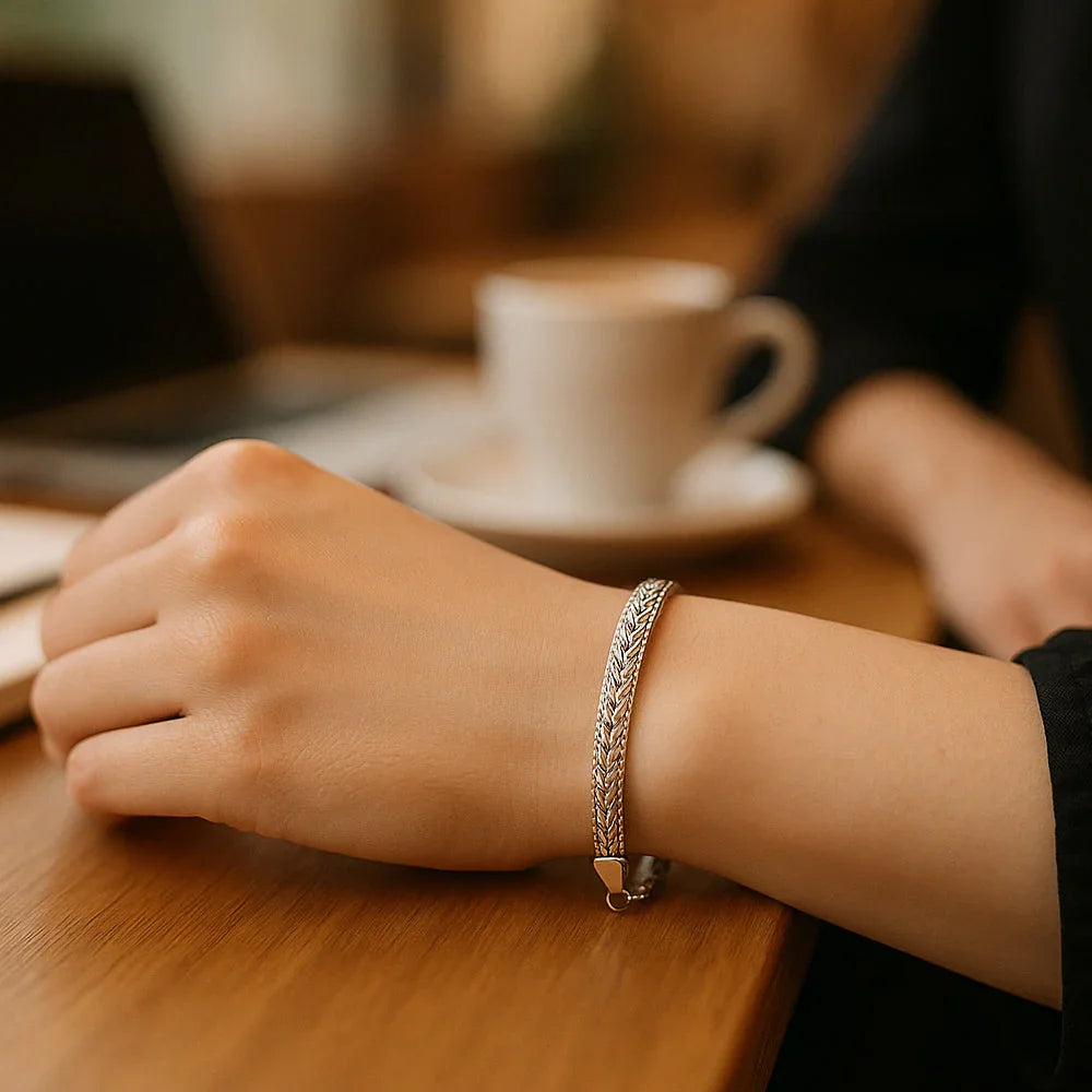 Armband aus 925er Sterling-Silber, Gliederarmband