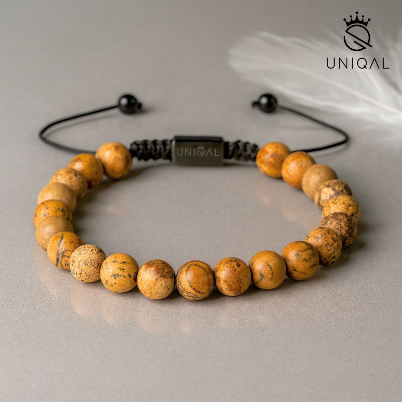 PERLENARMBAND LANDSCHAFTSJASPIS 8MM