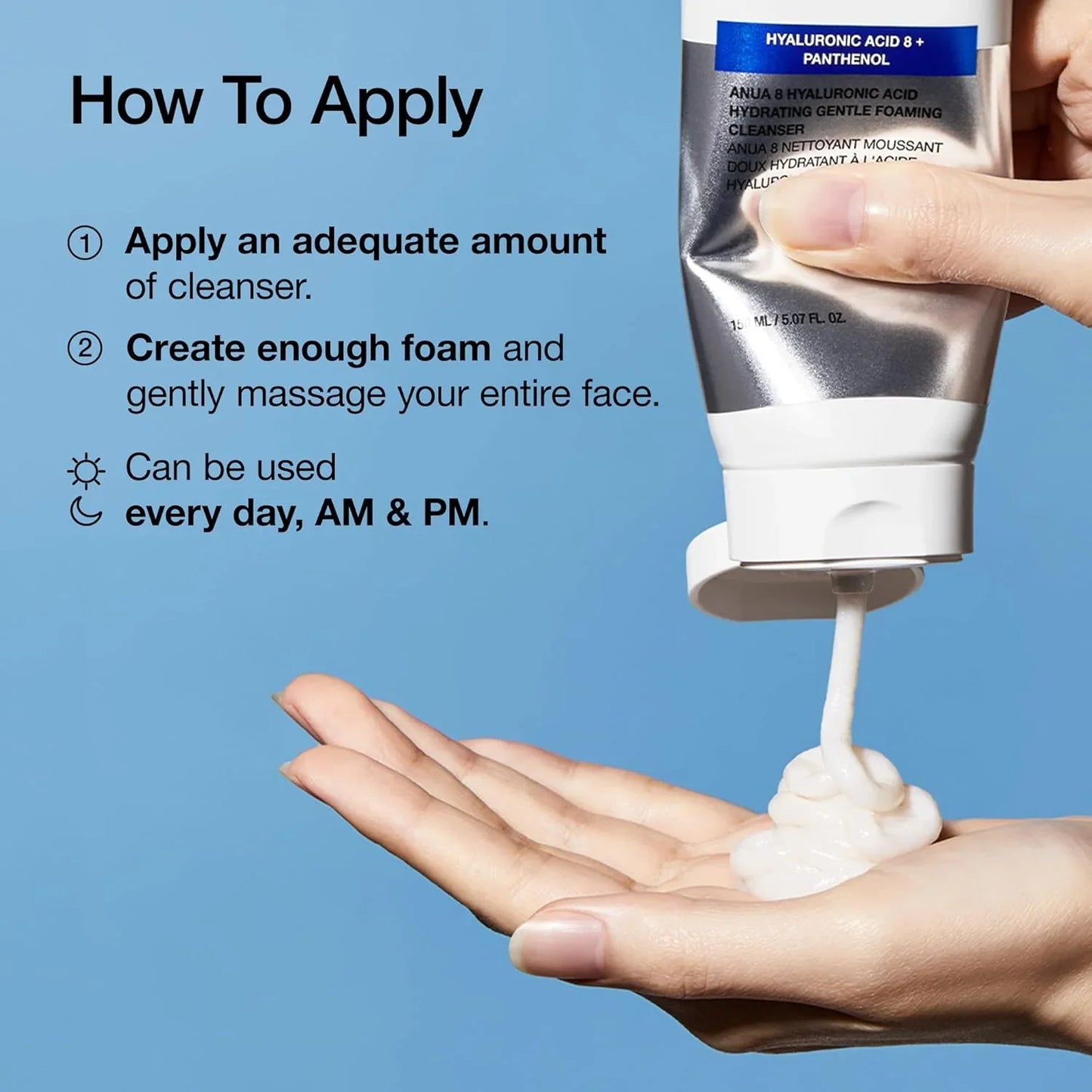 Anua 8 Hyaluronic Acid Hydrating Gentle Foaming Cleanser 150ml