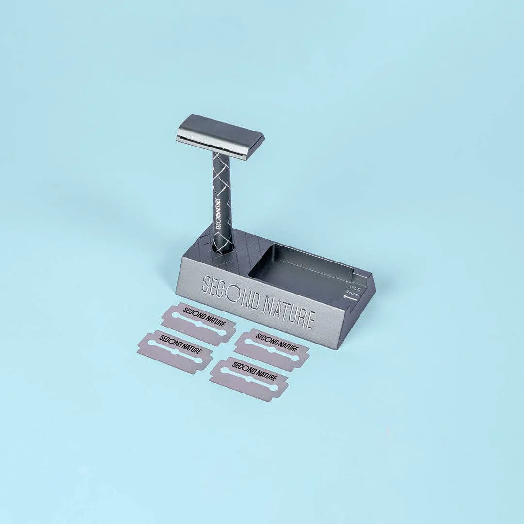 Rasierset - Rasierhobel mit Ständer und Klingen -