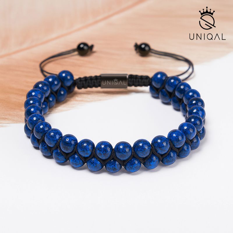 PERLENARMBAND LAPISAZULI ZWEIREIHIG 6MM