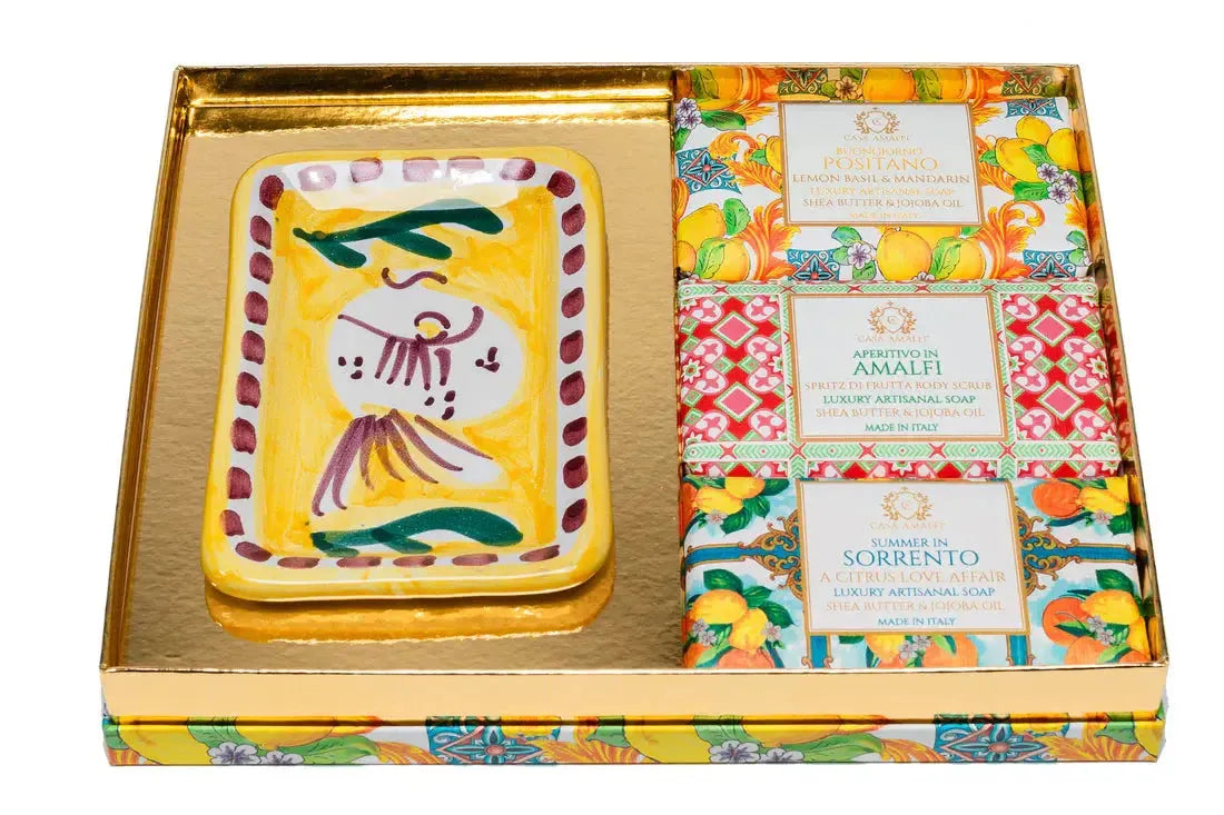 CASA AMALFI LEMON MAIOLICA 3 SOAP GIFT SET - BLACK ELIXIR - Maison de Parfum