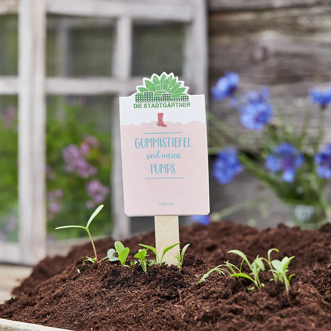 Saatgruß "Gummistiefel sind meine Pumps"