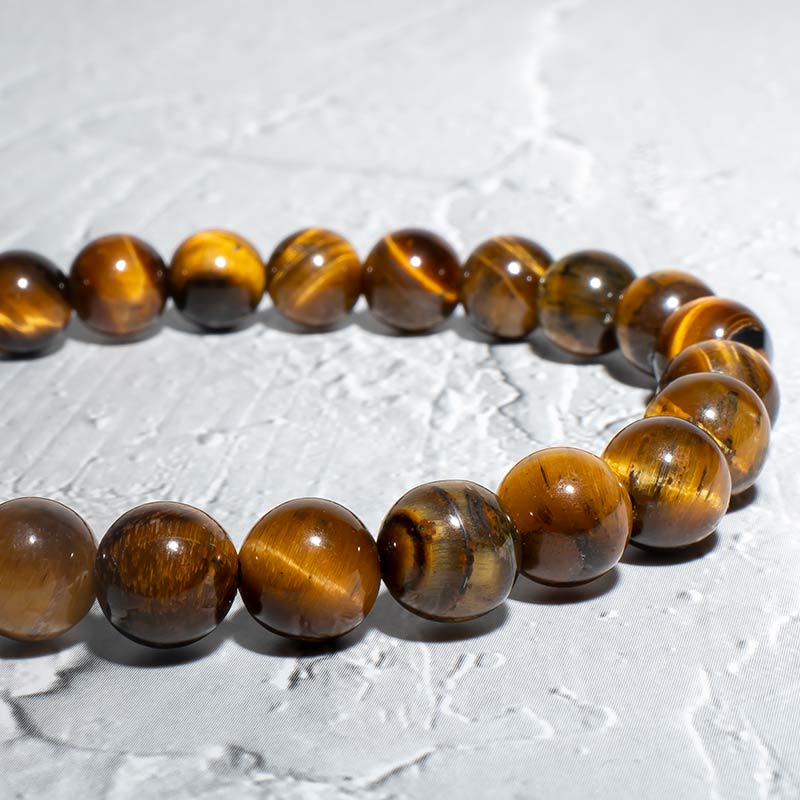PERLENARMBAND GELBES TIGERAUGE 8MM