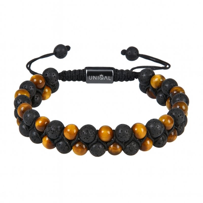 ARMBAND LAVASTEIN UND TIGERAUGE 6MM