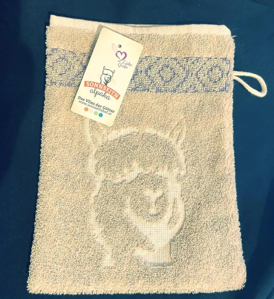 Bio Alpaka-Baumwoll - Frottier Waschhandschuh - 17x24cm