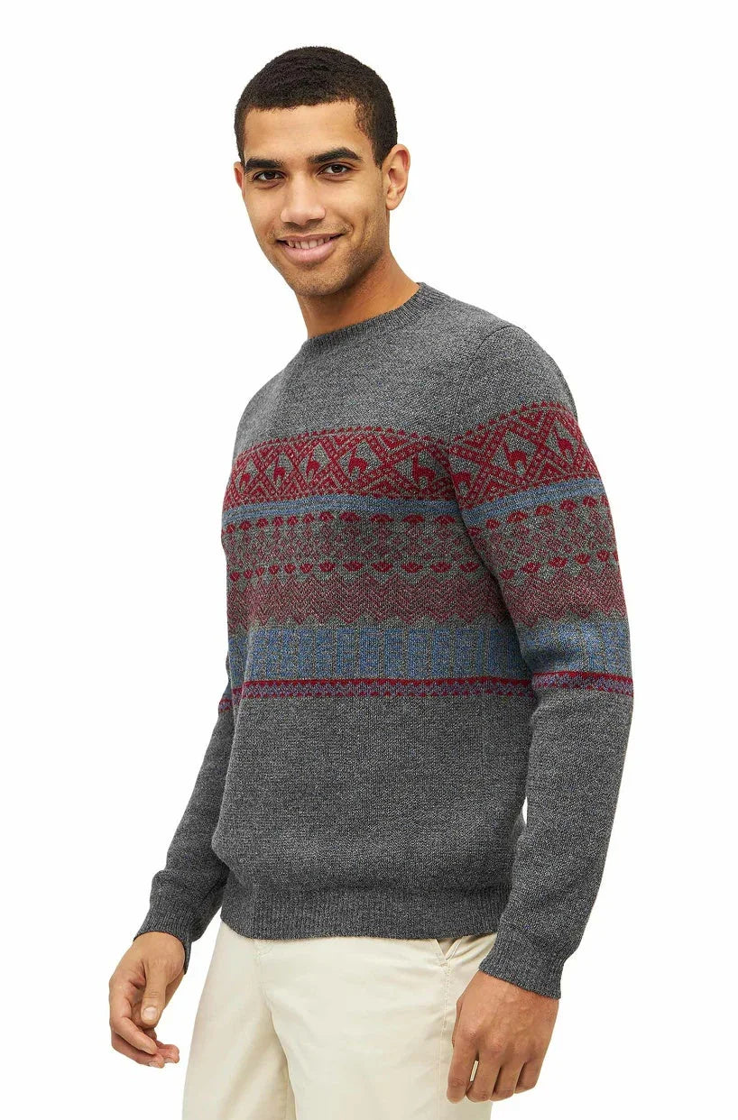 Apu Kuntur - Alpaka Pullover Herren NEVADA – Norweger-Stil aus Baby Alpaka