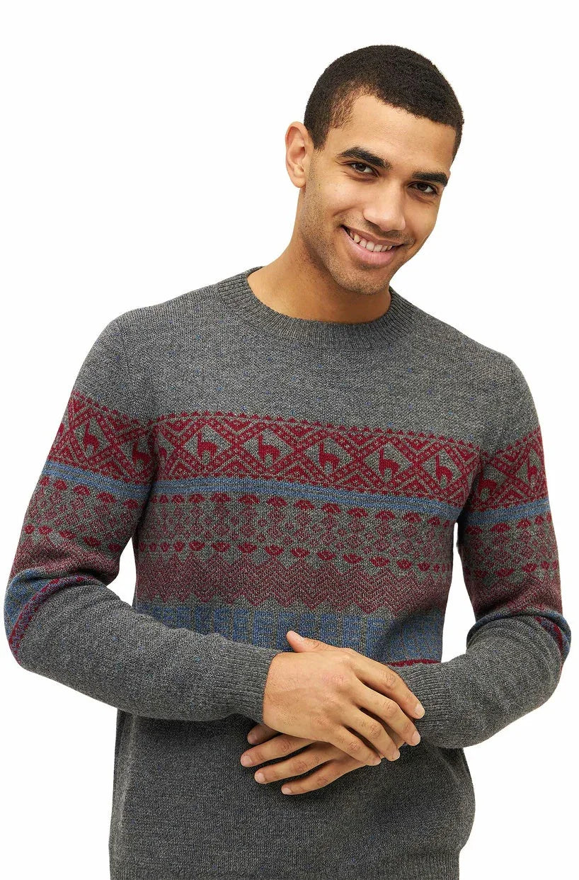 Apu Kuntur - Alpaka Pullover Herren NEVADA – Norweger-Stil aus Baby Alpaka