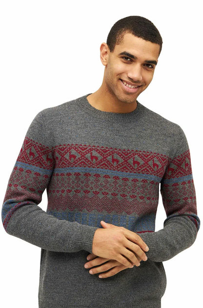 Apu Kuntur - Alpaka Pullover Herren NEVADA – Norweger-Stil aus Baby Alpaka