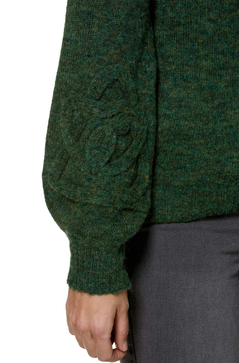 Alpaka Rollkragen Pullover SALOMON – Modischer Crop-Strick mit Applikationen