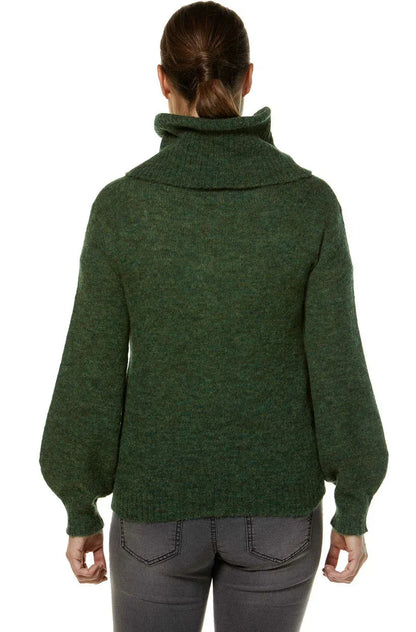 Alpaka Rollkragen Pullover SALOMON – Modischer Crop-Strick mit Applikationen