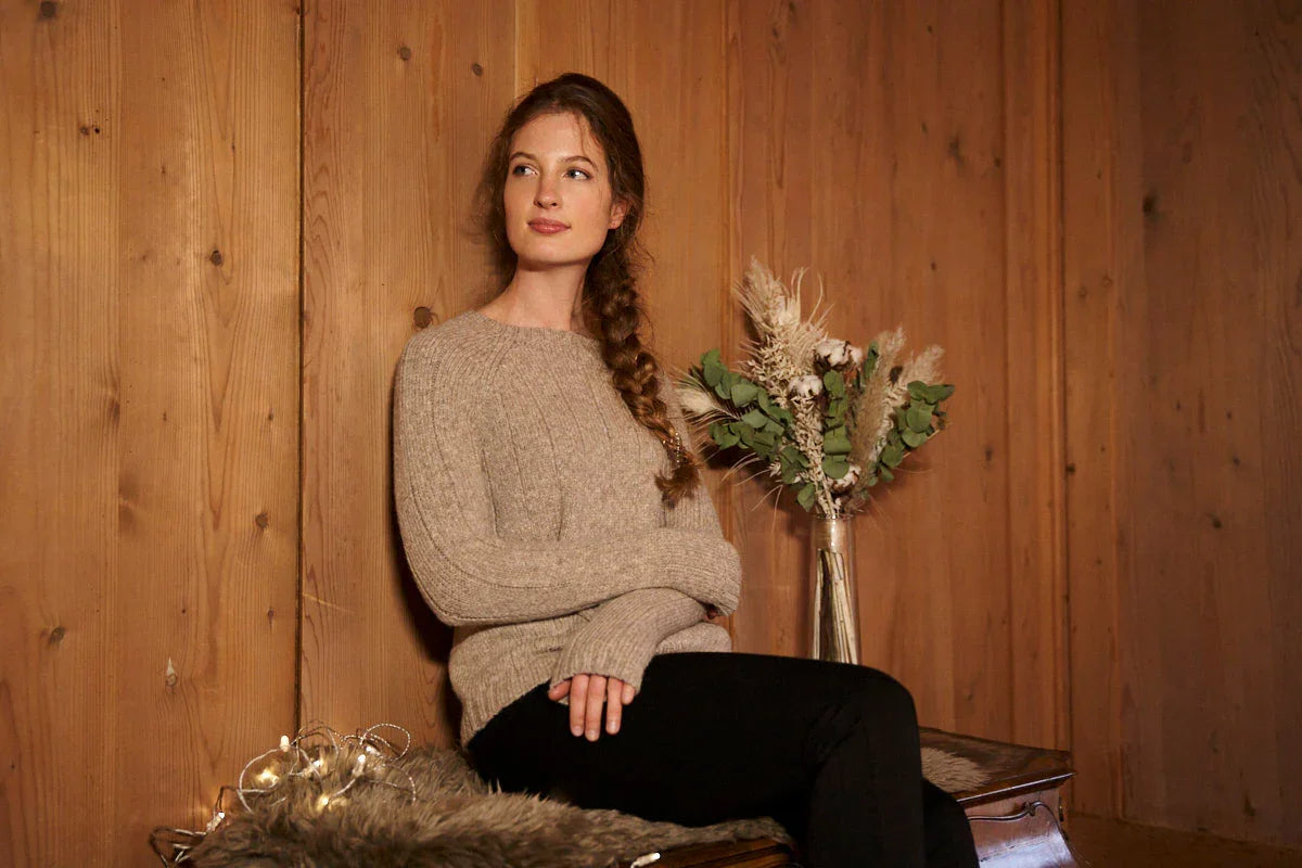 Apu Kuntur - Alpaka Pullover MOANA – Rundhals, leicht & weich mit Merinowolle