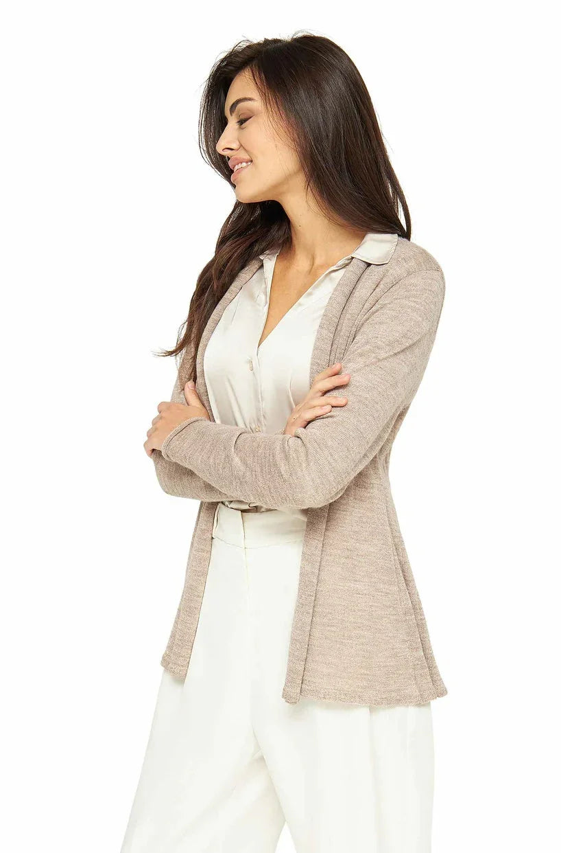 Apu Kuntur - Alpaka Strickjacke PENELOPE – Damen Schalkragenjacke aus Baby Alpaka