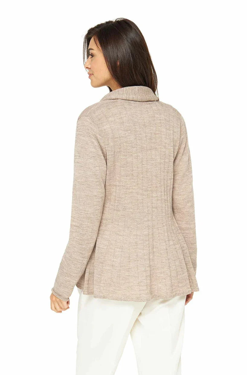 Apu Kuntur - Alpaka Strickjacke PENELOPE – Damen Schalkragenjacke aus Baby Alpaka