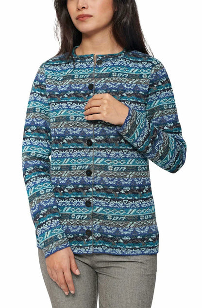 Apu Kuntur - Alpaka Strickjacke TAMIA – Jacquard-Cardigan aus 100% Baby Alpaka