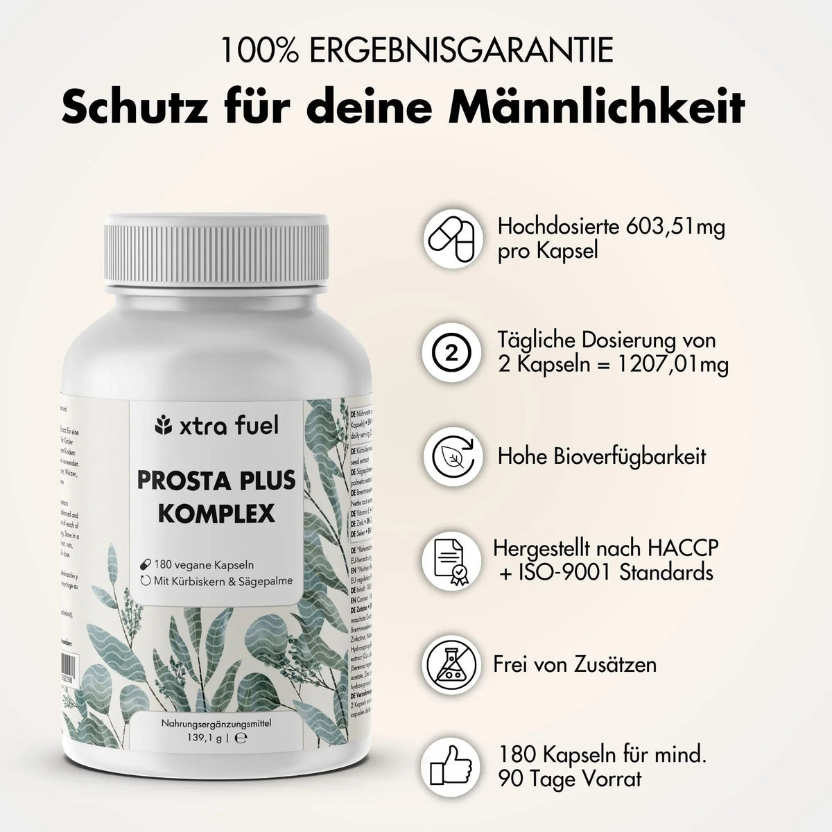 Prostata Kapseln - Prosta Plus Komplex - Effektive Formel mit Kürbiskern & Sägepalme - BLACK ELIXIR - Maison de Parfum