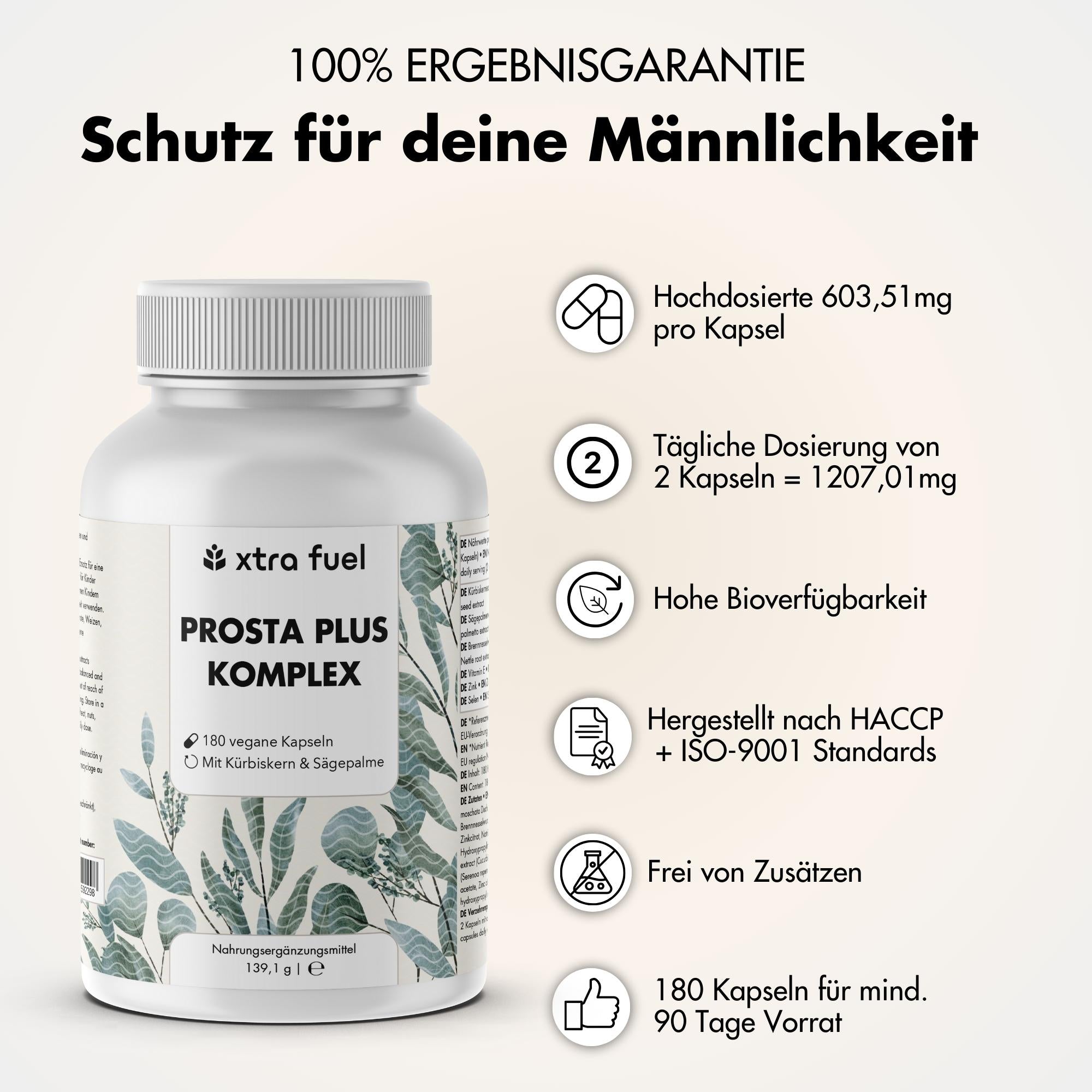 Prostata Kapseln - Prosta Plus Komplex - Effektive Formel mit Kürbiskern & Sägepalme