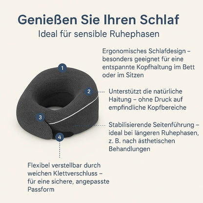 Nackenkissen für erholsamen Schlaf nach der Haartransplantation – kompakt, komfortabel & ideal für Reisen