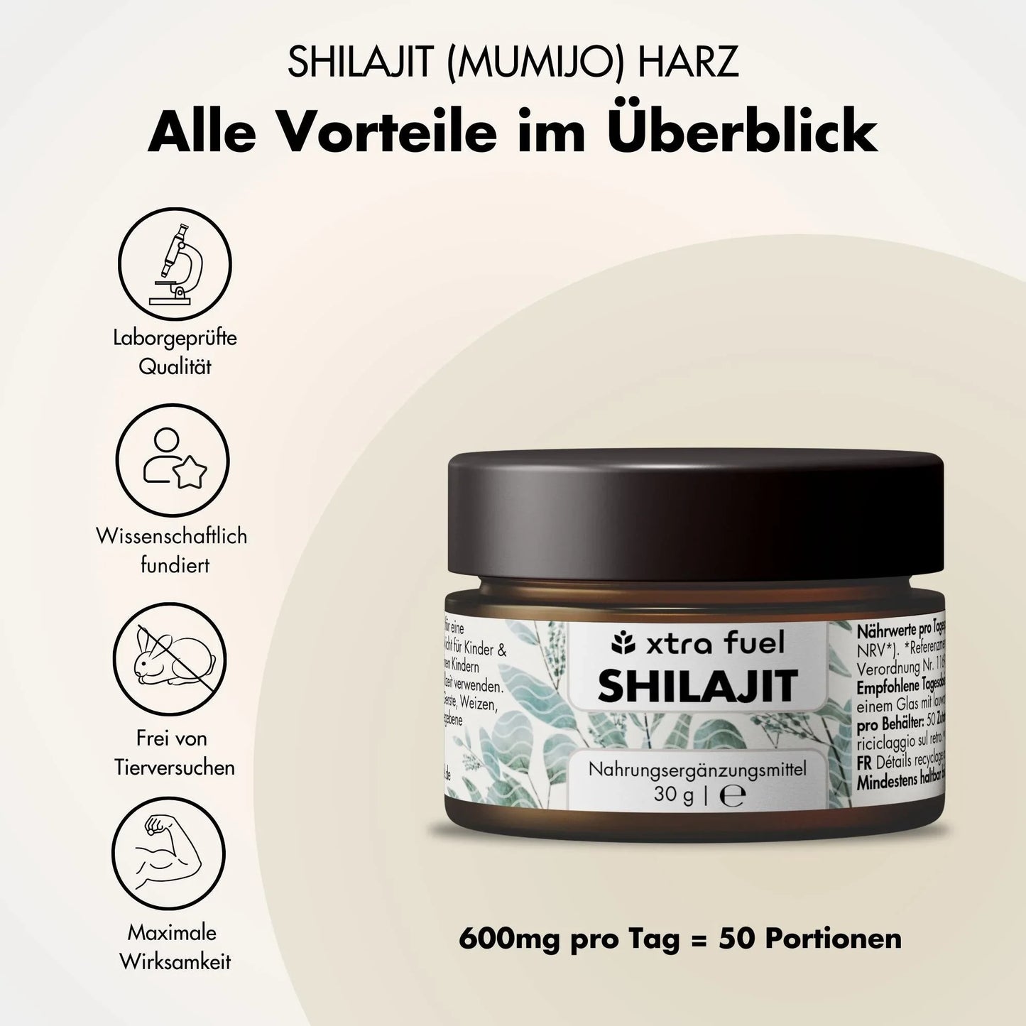 Shilajit Harz - Original Himalaya Mumijo - Laborgeprüft & 100% ohne Schwermetalle - BLACK ELIXIR - Maison de Parfum