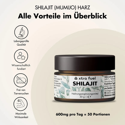 Shilajit Harz - Original Himalaya Mumijo - Laborgeprüft & 100% ohne Schwermetalle - BLACK ELIXIR - Maison de Parfum