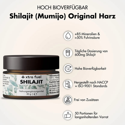 Shilajit Harz - Original Himalaya Mumijo - Laborgeprüft & 100% ohne Schwermetalle - BLACK ELIXIR - Maison de Parfum