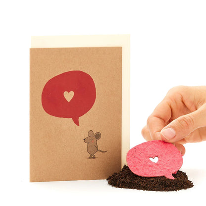 Grußkarte "Maus mit Herz"