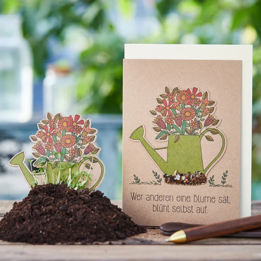 Grußkarte "Wer anderen eine Blume sät"