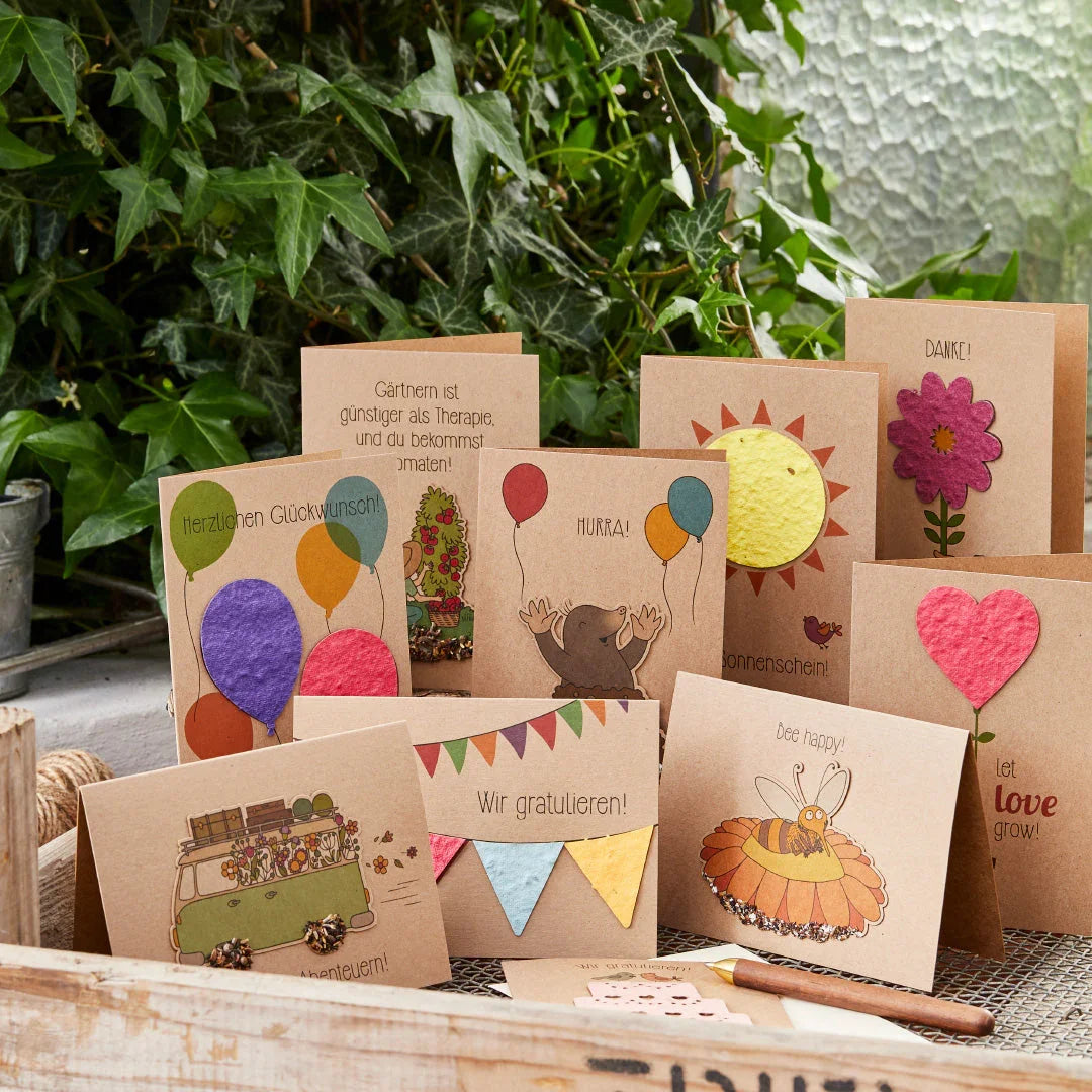 10 wachsende Grußkarten im Set