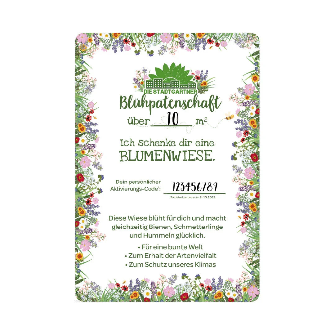 Patenschaft für 10 m² Blumenwiese zum Ausdrucken
