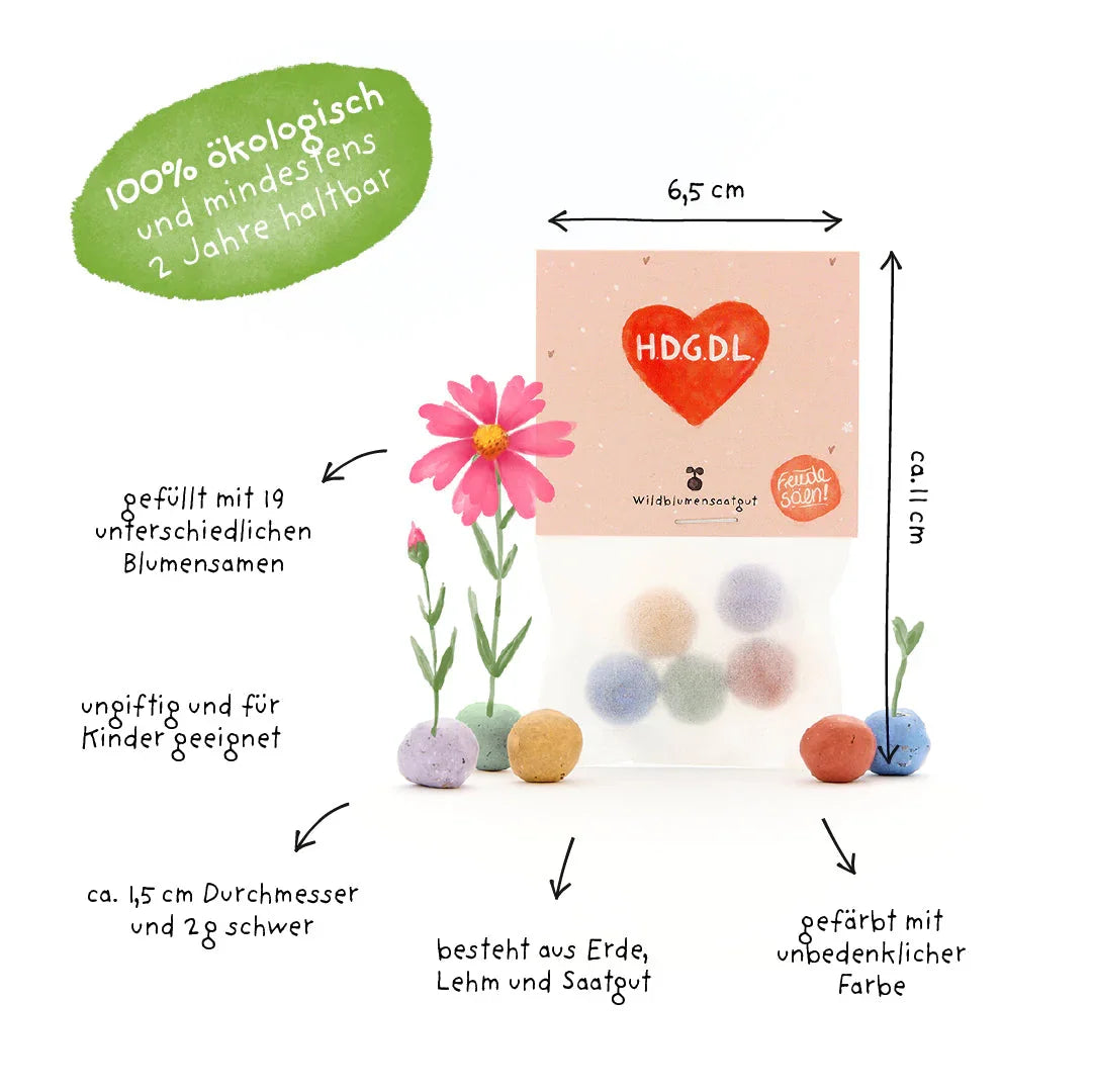 5 Blumenmurmeln im Tütchen 