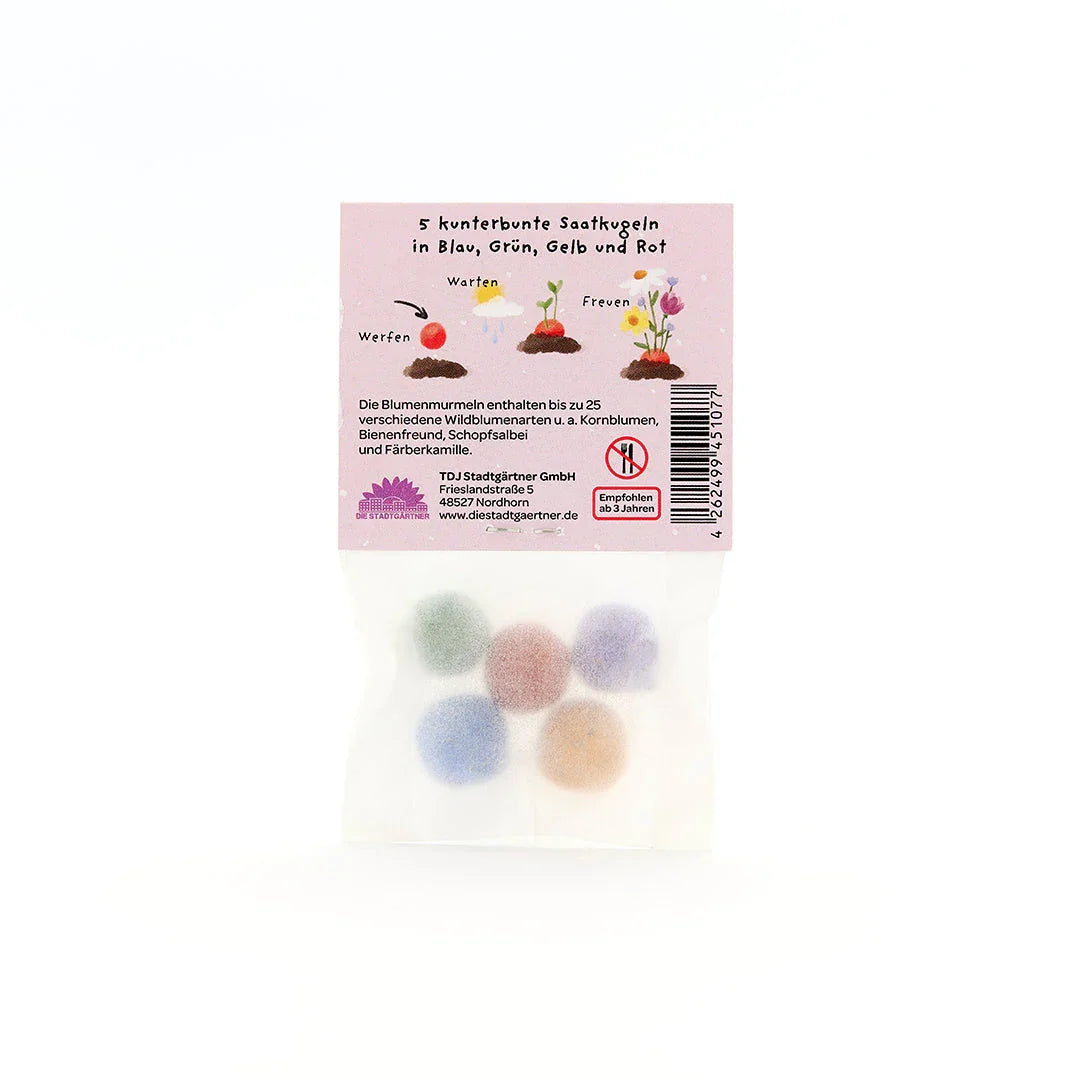 5 Blumenmurmeln im Tütchen 