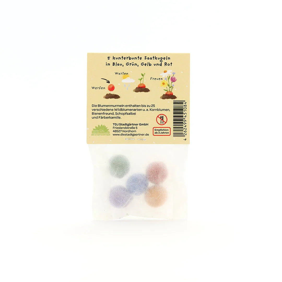 5 Blumenmurmeln im Tütchen 