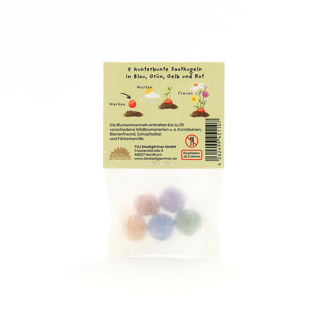 5 Blumenmurmeln im Tütchen 