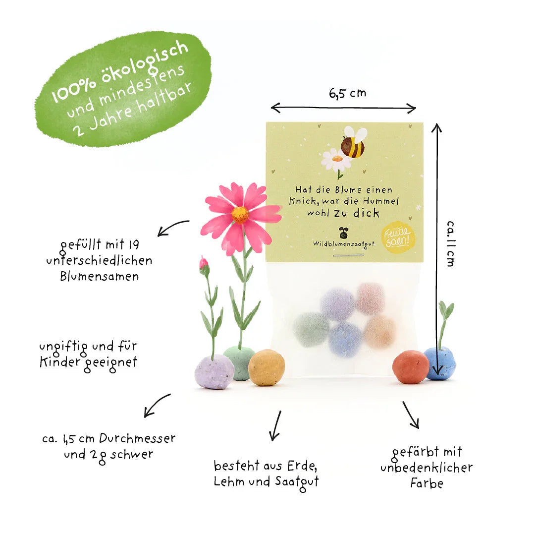 5 Blumenmurmeln im Tütchen 