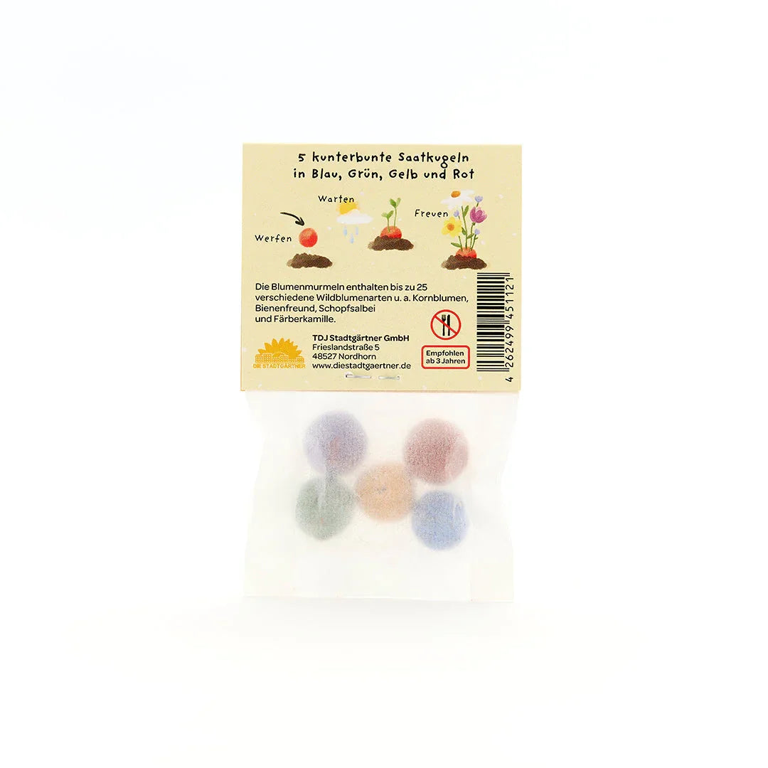 5 Blumenmurmeln im Tütchen 