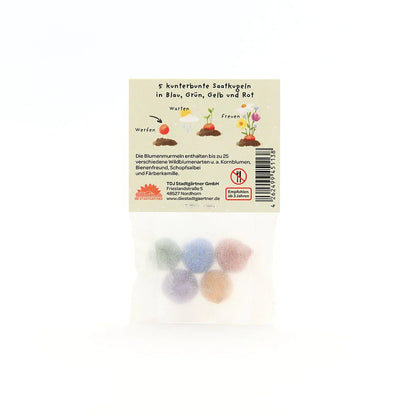 5 Blumenmurmeln im Tütchen "Love You Bestie"