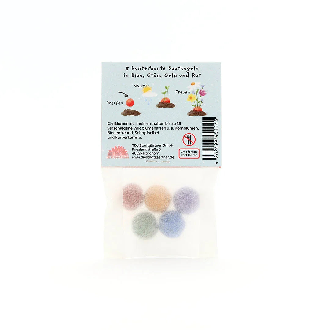 5 Blumenmurmeln im Tütchen 